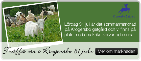Vi finns på Krogersbo getgårds sommarmarknad 31 juli. Klicka fär att läsa mer.